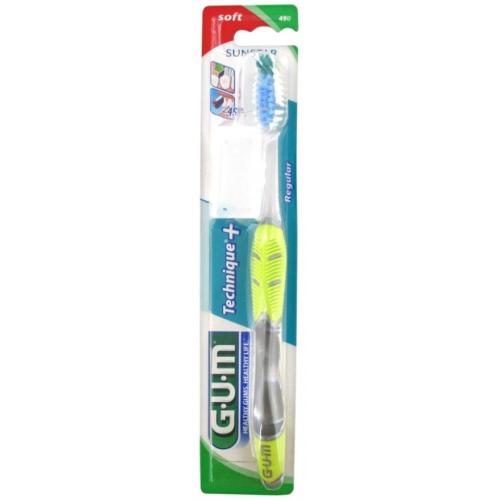 Gum Technique+ Soft Toothbrush Regular Χειροκίνητη Οδοντόβουρτσα με Μαλακές Ίνες 1 Τεμάχιο, Κωδ 490 - Κίτρινο